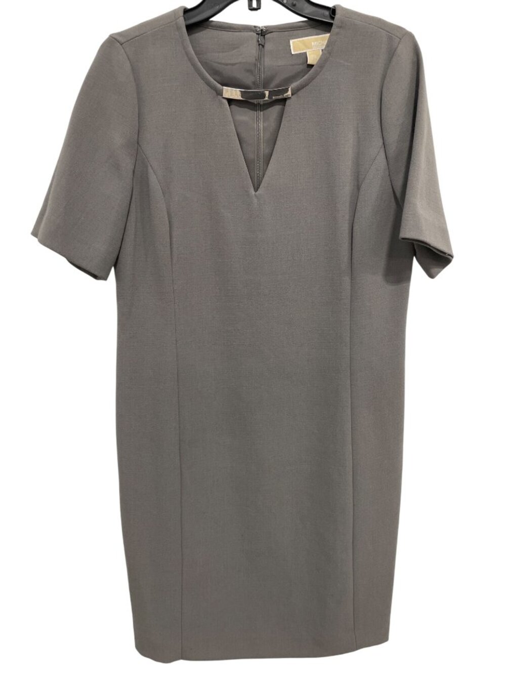 MICHAEL Michael Kors Sheath Dress Size 10 Short Sleeve Gunmetal Workwear NEW